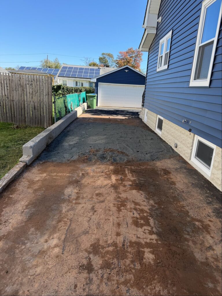 Market Street, Edison: the driveway work area after the tank removal