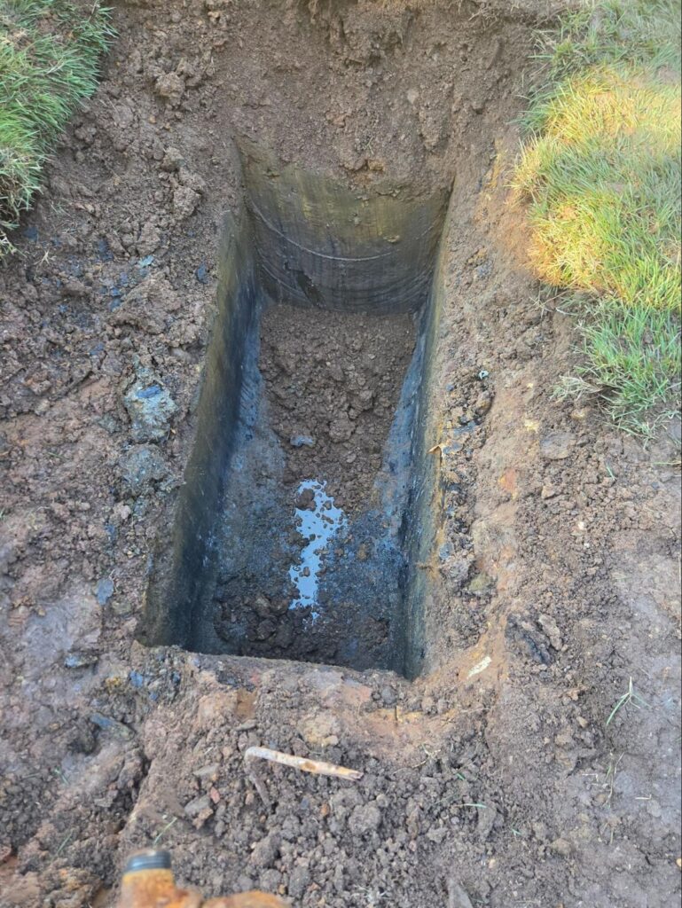 Winthrop Road, Edison: the excavation after the 275-gallon tank was removed