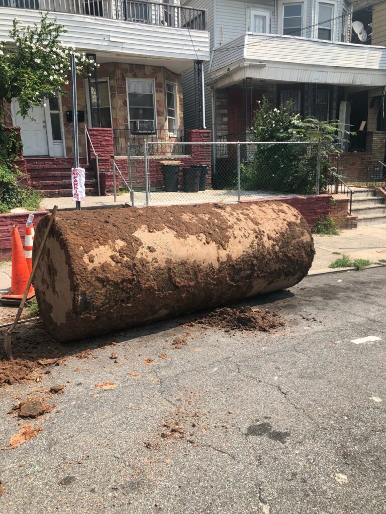 Wegman Parkway, Jersey City: the removed 1,000-gallon heating oil tank